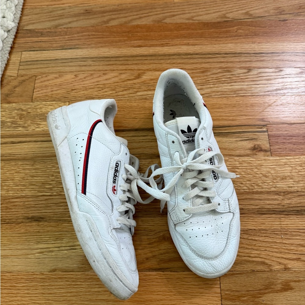 Adidas Men's White and Red Sneakers